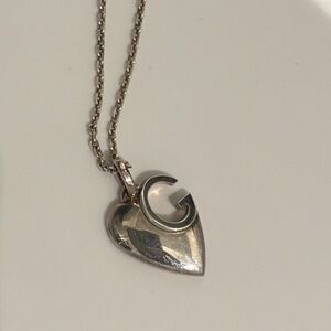 Gucci Silver Heart Pendant Necklace *authentic*
